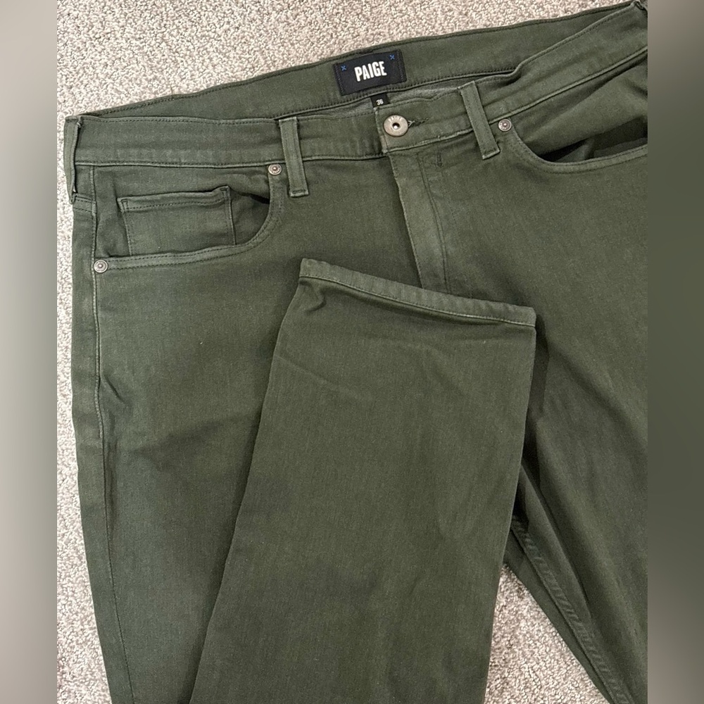 PAIGE Men's Slim Fit Green Jeans